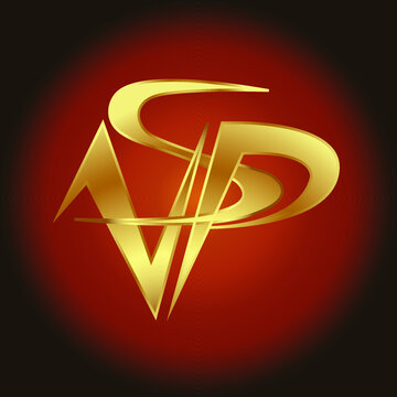abbreviation of three letters VSP made in gold color on a burgundy background