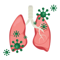 Lungs with infection concept vector human anatomy