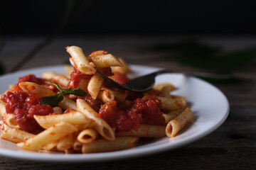 Macaroni with homemade tomato