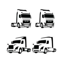 set truck icon on white background with simple design vector