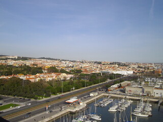 Fototapeta premium Vue aérienne depuis la tour de Belem, Lisbonne