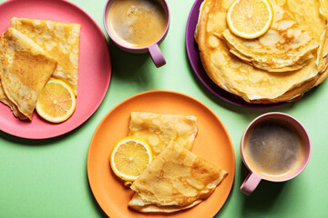 Crepes and lemon, shrove Tuesday