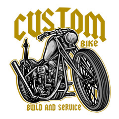 vector of classic custom motorcycle badge