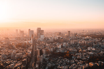 Fototapeta na wymiar Tokyo Sunset from Roppongi Hills