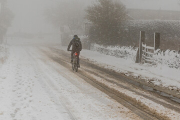 Snow covers the roads