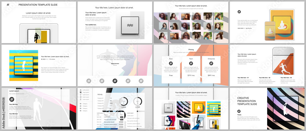 Poster vector templates for website design, presentations, portfolio. templates for presentation slides, le