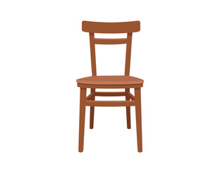 Classic wooden chair front view vector illustration on white background