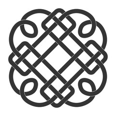 monochrome icon with Celtic knot ethnic art ornaments