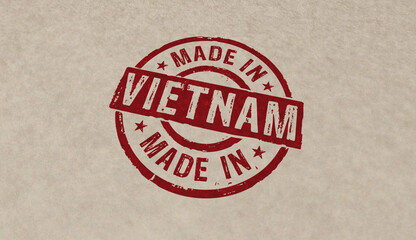 Made in Vietnam stamp and stamping