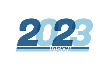 Happy new year 2023. Typography logo 2023 vision, 2023 New Year banner