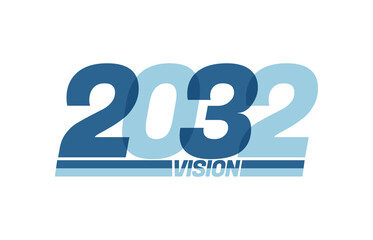 Happy new year 2032. Typography logo 2032 vision, 2032 New Year banner