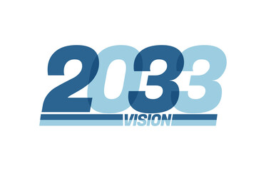 Happy new year 2033. Typography logo 2033 vision, 2033 New Year banner