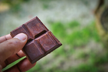 hand holding a Chocolate