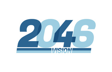 Happy new year 2046. Typography logo 2046 vision, 2046 New Year banner