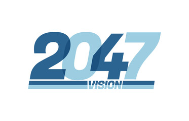 Happy new year 2047. Typography logo 2047 vision, 2047 New Year banner