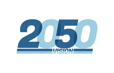 Happy new year 2050. Typography logo 2050 vision, 2050 New Year banner