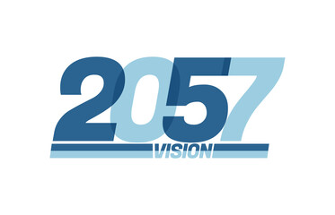 Happy new year 2057. Typography logo 2057 vision, 2057 New Year banner