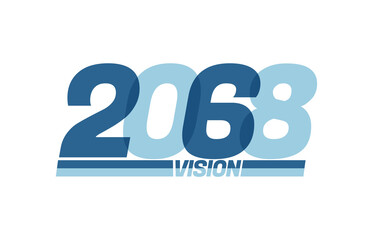 Happy new year 2068. Typography logo 2068 vision, 2068 New Year banner
