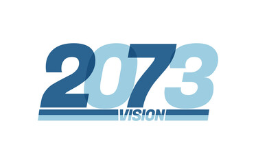 Happy new year 2073. Typography logo 2073 vision, 2073 New Year banner