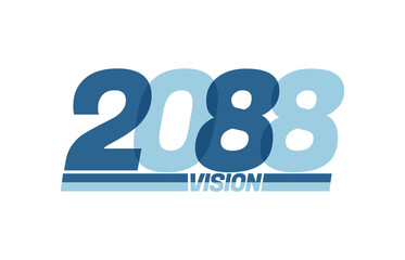 Happy new year 2088. Typography logo 2088 vision, 2088 New Year banner