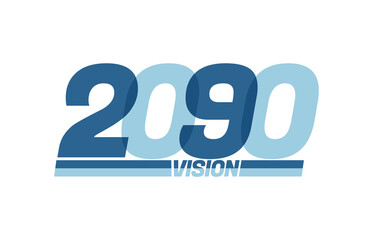 Happy new year 2090. Typography logo 2090 vision, 2090 New Year banner