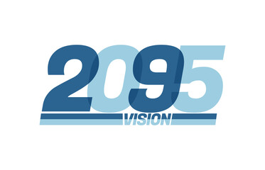 Happy new year 2095. Typography logo 2095 vision, 2095 New Year banner