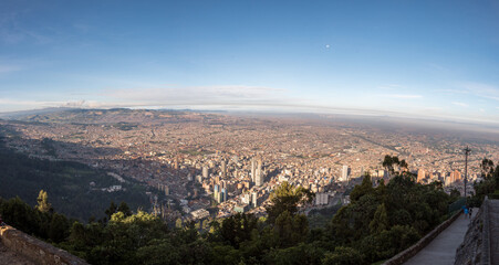 panorama view of the city of Bogota from monserrate