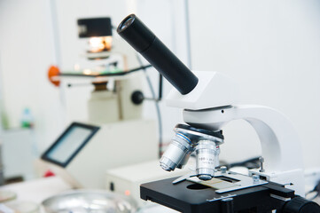 Microscope at laboratory