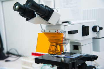 Microscope at laboratory