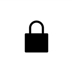 Padlock icon in glyph or solid black style. Vector