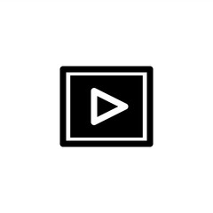Video player icon in glyph or solid black style. Vector