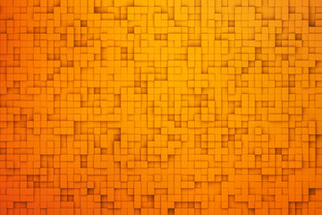 orange color abstract pixel square texture background 3d render