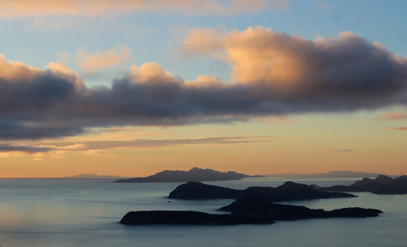 Elafiti Islands in Adriatic Sea sunset