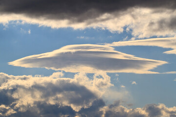 Cloud in the shape of an unidentified flying object UFO