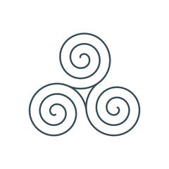 thin line triskelion symbol icon