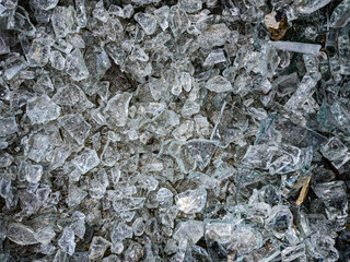 Gray / glass / crushed / broken