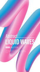 Beautiful collection of high-quality abstract 3D waves in neon trendy colored on the white background.