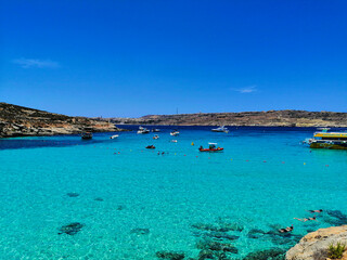 Fototapeta premium Malta comino blue lagoon, seascpe