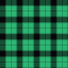 Gingham green checkered seamless pattern. Plaid repeat design background. EPS10 vector illustration, CMYK redy to print.