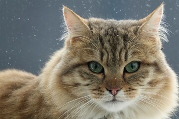 Portrait de chat derrière une fenêtre