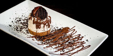 Cheesecake with chocolate cookie