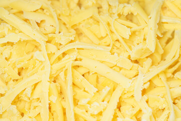 Grated cheese for a background. Cheese texture