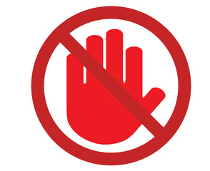 Do not touch sign. vector