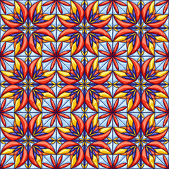 Ceramic tile pattern. Decorative abstract background. Traditional ornate mexican talavera, portuguese azulejo or spanish majolica