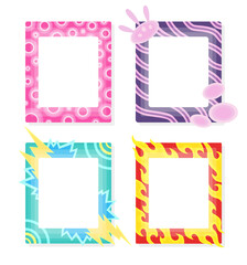 Comic frames in cartoon style. Decorative frames template. Scrapbooks design concept. Place to insert your picture