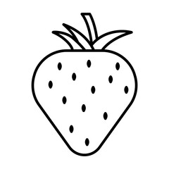 Outline strawberry isolated on white background. Coloring page.