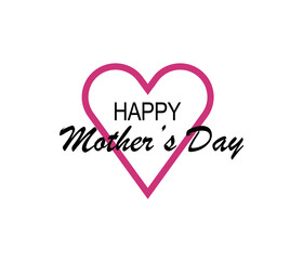 Happy Mother's Day greeting written with hand lettering. Typography design template for poster, banner, gift card, t-shirt print, label, badge. Vector illustration on a white background.