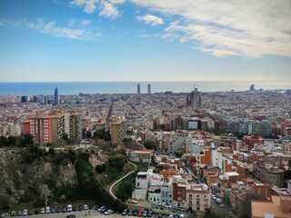 Barcelona skyline, Aerial view at day,Catalonia, Spain
