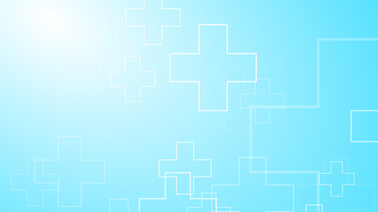 Abstract medical health blue cross pattern background. G
