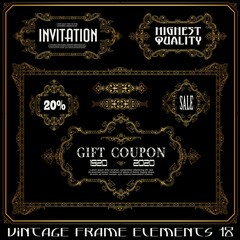 Vector set frame and border design elements